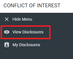 View Disclosures button on left side menu